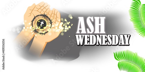 vector illustration of concept for Ash Wednesday wishes greeting , banner, poster