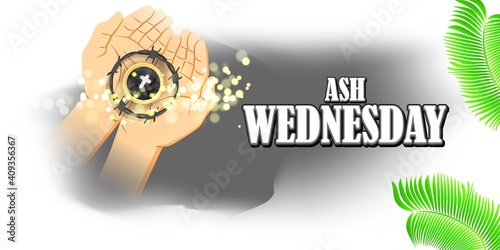 vector illustration of concept for Ash Wednesday wishes greeting , banner, poster