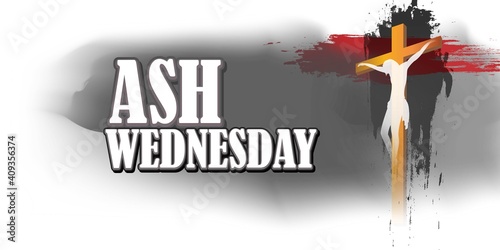 vector illustration of concept for Ash Wednesday wishes greeting , banner, poster