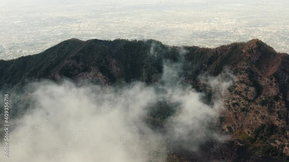 Aerial view over the Vesuvio volcano in Italy. Aerial view over the Vesuvio volcano in Italy.