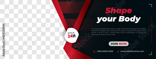 gym and fitness customizable Facebook cover template Design vector