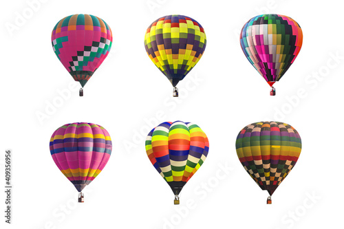 set of colorful balloons isolated on white background 