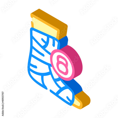broken leg dull or severe ache isometric icon vector illustration