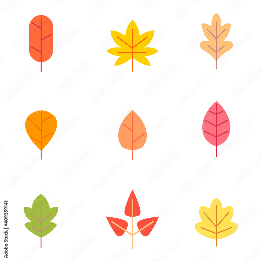 Set of colorful autumn leaves. Set of colorful autumn leaves.
