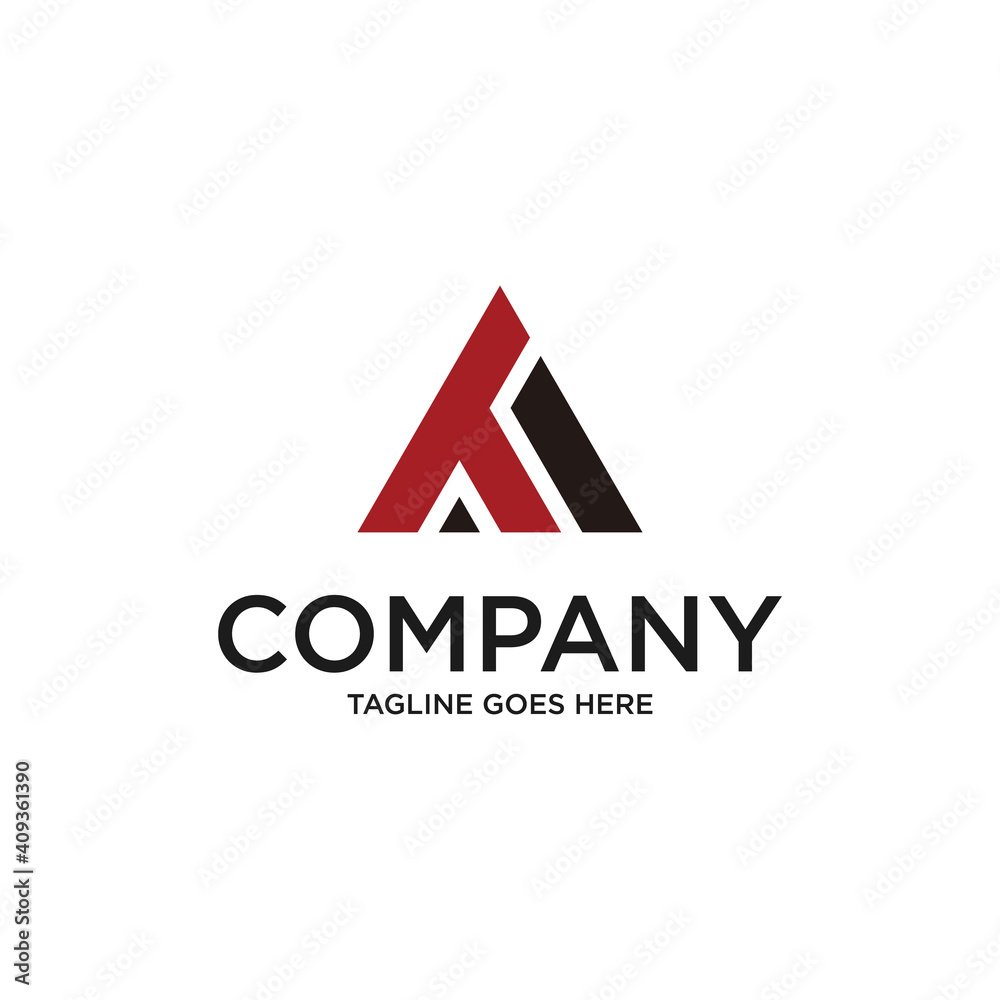 Initial Letter T and A Linked Logo. with black red color isolated on white Background. Usable for Business and Branding Logos. Flat Vector Logo Design Template Element.