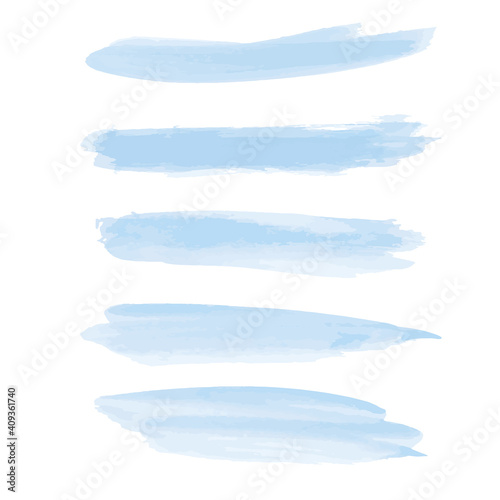 Blue watercolor brush strokes.