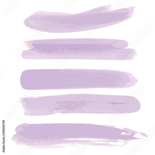 Purple watercolor brush strokes.