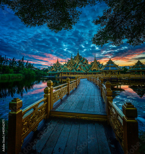 bridge over river at Ancient city, bangkok Thailand

