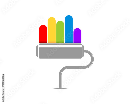 Roll painter with rainbow colors