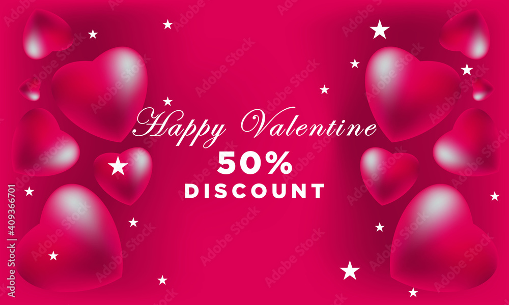 Great discount Valentine's Day backdrop with Heart Shaped 3d balloon. Vector illustration, banners, wallpapers, flyers, invitations, posters, brochures, discount vouchers. Great discount Valentine's Day backdrop with Heart Shaped 3d balloon. Vector illustration, banners, wallpapers, flyers, invitations, posters, brochures, discount vouchers.