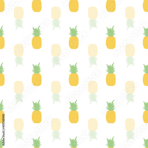 Seamless childish pattern with colorful pineapple vector background. Creative fruits texture for fabric,
wrapping, textile, wallpaper, apparel. Surface pattern design.