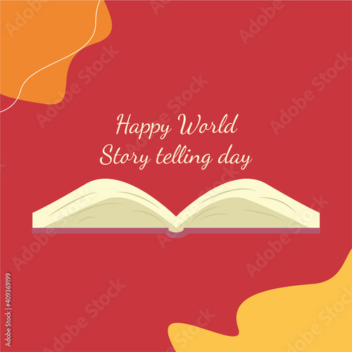 Vector illustration of World Storytelling Day, March 20. for pictures, backgrounds, posters, eps 10