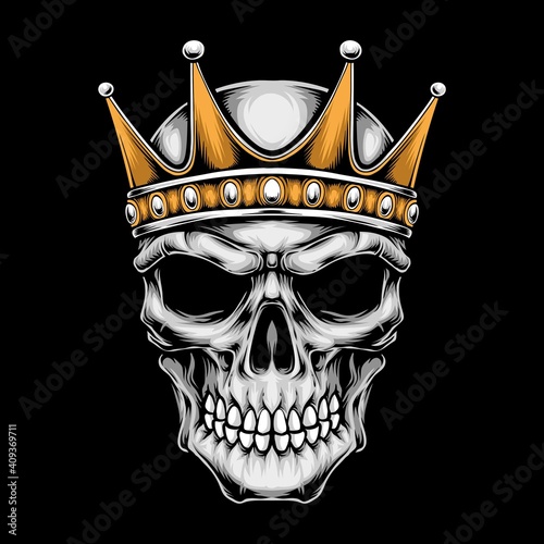 skull with crown vector logo