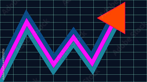 An abstract neon line chart background image.