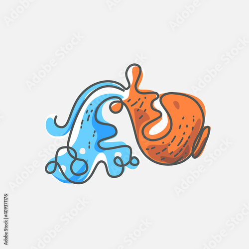 Aquarius zodiac sign. Vector illustration of the zodiacal constellations line drawing design.