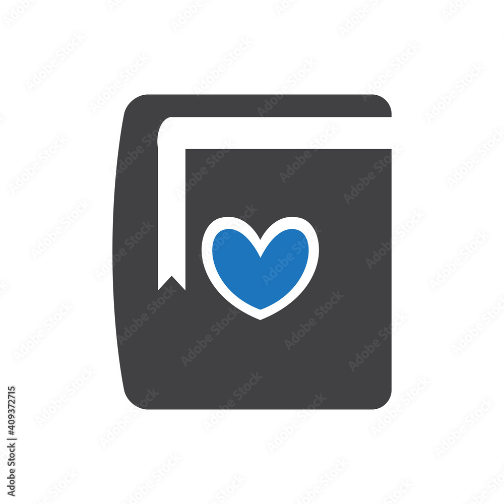 Love diary vector icon on white background
