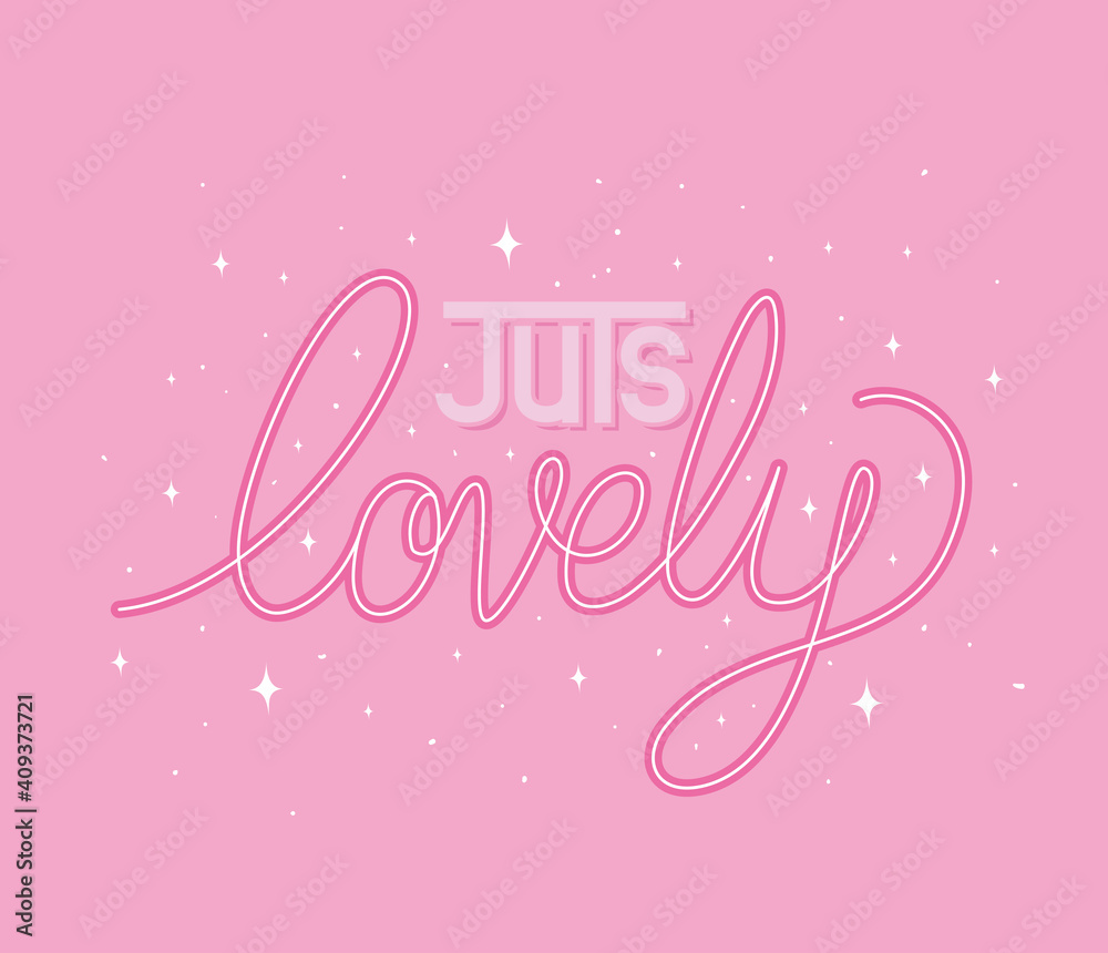 just lovely lettering on pink background