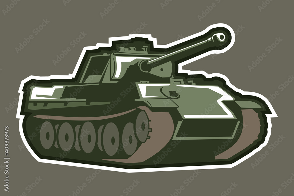 World War II german medium tank  vector illustration