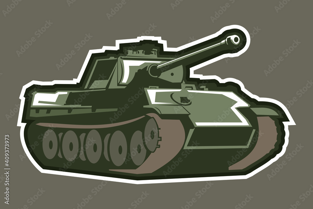 World War II german medium tank vector illustration World War II german medium tank vector illustration
