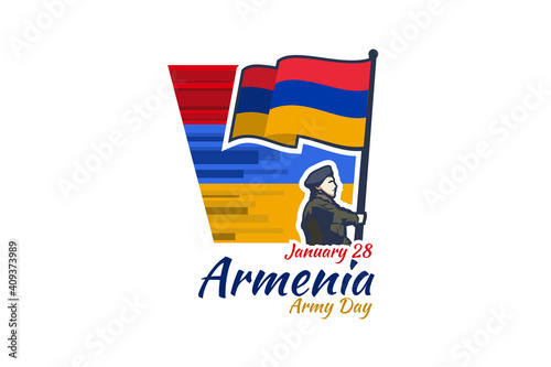 January 28, Army Day of Armenia. vector illustration. Suitable for greeting card, poster and banner.