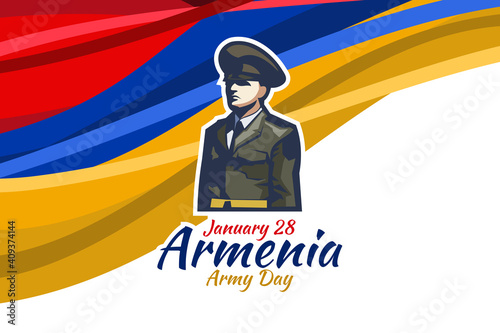 January 28, Army Day of Armenia. vector illustration. Suitable for greeting card, poster and banner.