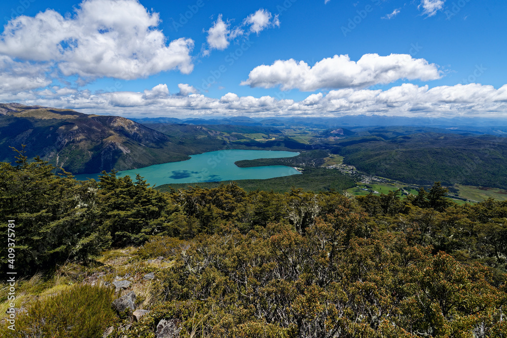 Aerial view of Lake Rotoiti in Nelson Lakes National Park