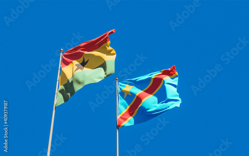 Flags of Ghana and DR Congo.