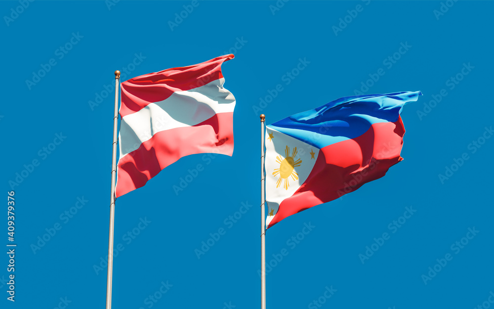 Flags of Philippines and Austria. Flags of Philippines and Austria.