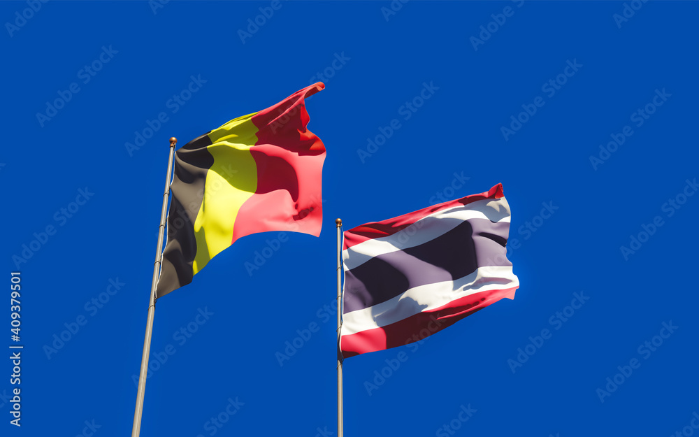 Flags of Thailand and Belgium. Flags of Thailand and Belgium.