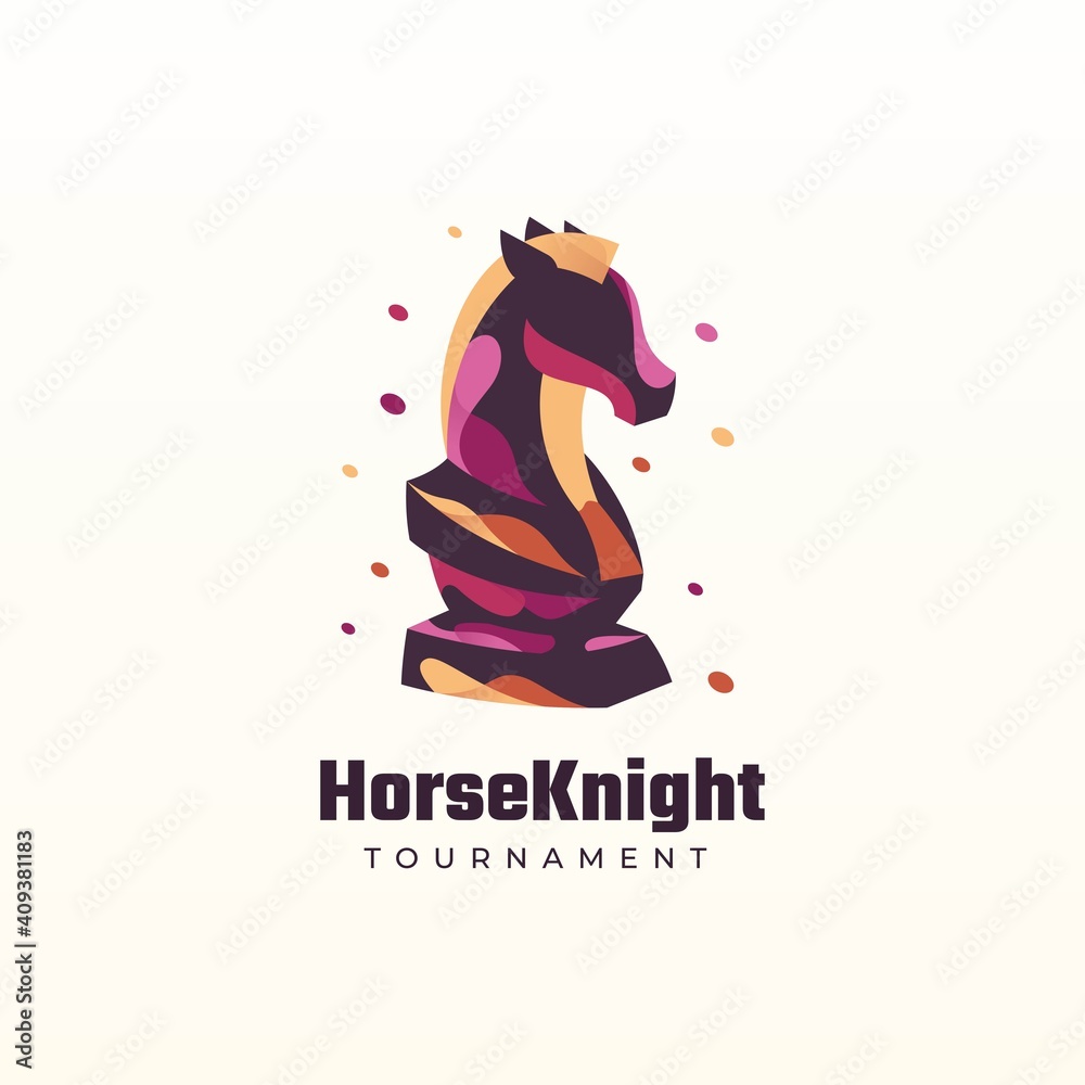 Fototapeta premium Vector Logo Illustration Horse Gradient Colorful Style.