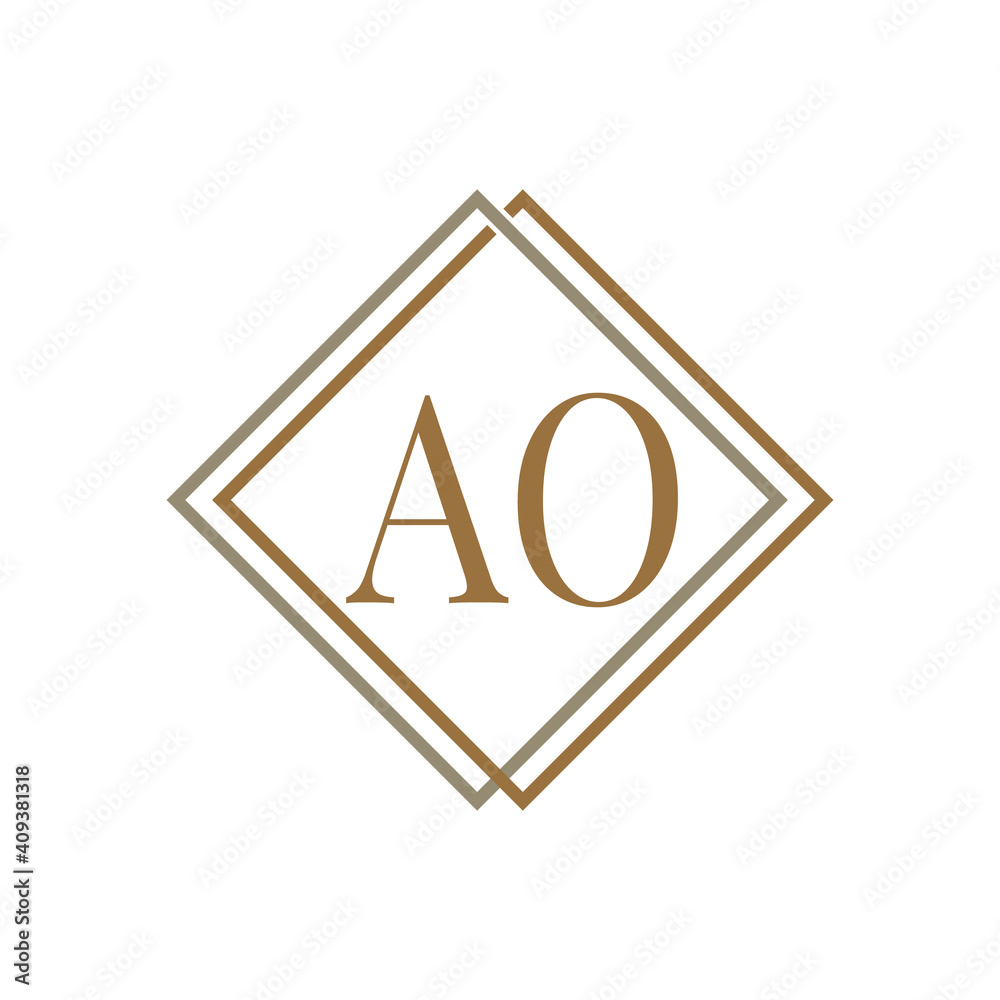 Simple Elegant Initial Letter Type AO Logo Sign Symbol Icon, Logo ...