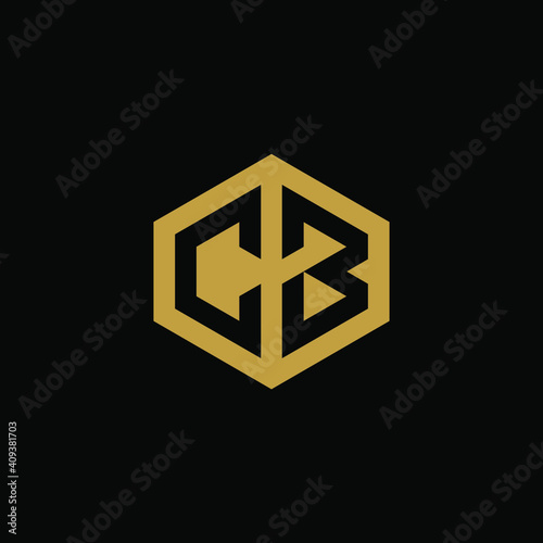 Initial letter CB hexagon logo design vector