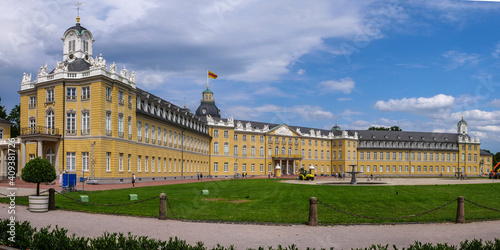 Close up of the Karlsruhe palace on sunny day in summer.