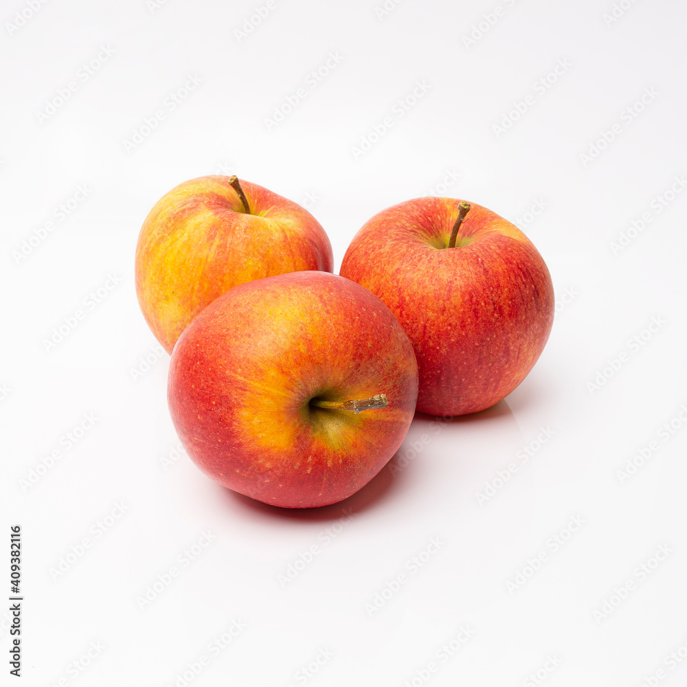 apples on a white background with a shadow apples on a white background with a shadow