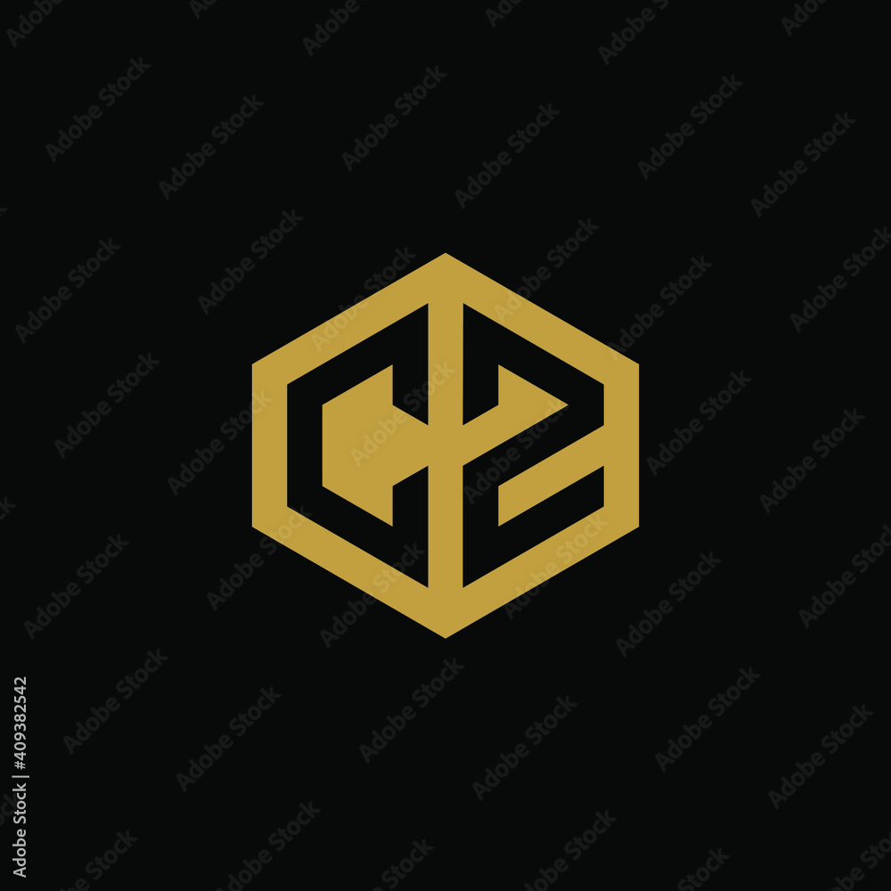 Initial letter CZ hexagon logo design vector Initial letter CZ hexagon logo design vector