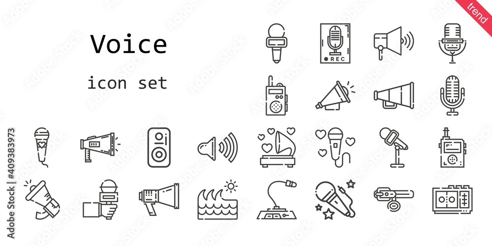 voice icon set. line icon style. voice related icons such as voice recorder, voice, megaphone, gramophone, recorder, walkie talkie, collar, loudspeaker, speaker, microphone, wave, voice icon set. line icon style. voice related icons such as voice recorder, voice, megaphone, gramophone, recorder, walkie talkie, collar, loudspeaker, speaker, microphone, wave,