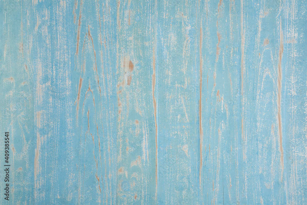 close up of blue wooden table textured background
