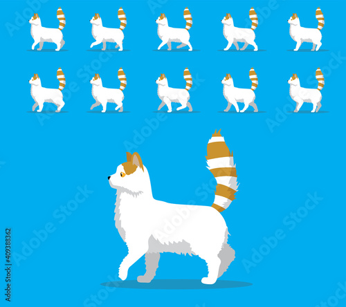 Bild auf Leinwand Animal Animation Sequence Cat Turkish Van Cartoon Vector