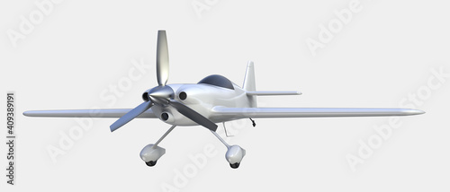 Aerobatic plane isolated on background. Extreme airplane. 3d rendering - illustration