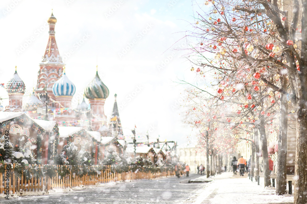 Fototapeta premium Winter landscape in the Russian capital Moscow