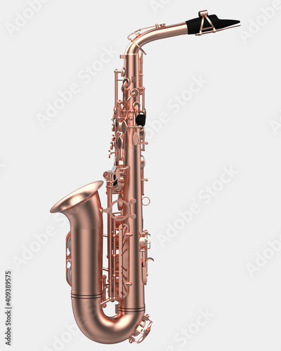 Sticker Saxophone close-up scene isolated on background