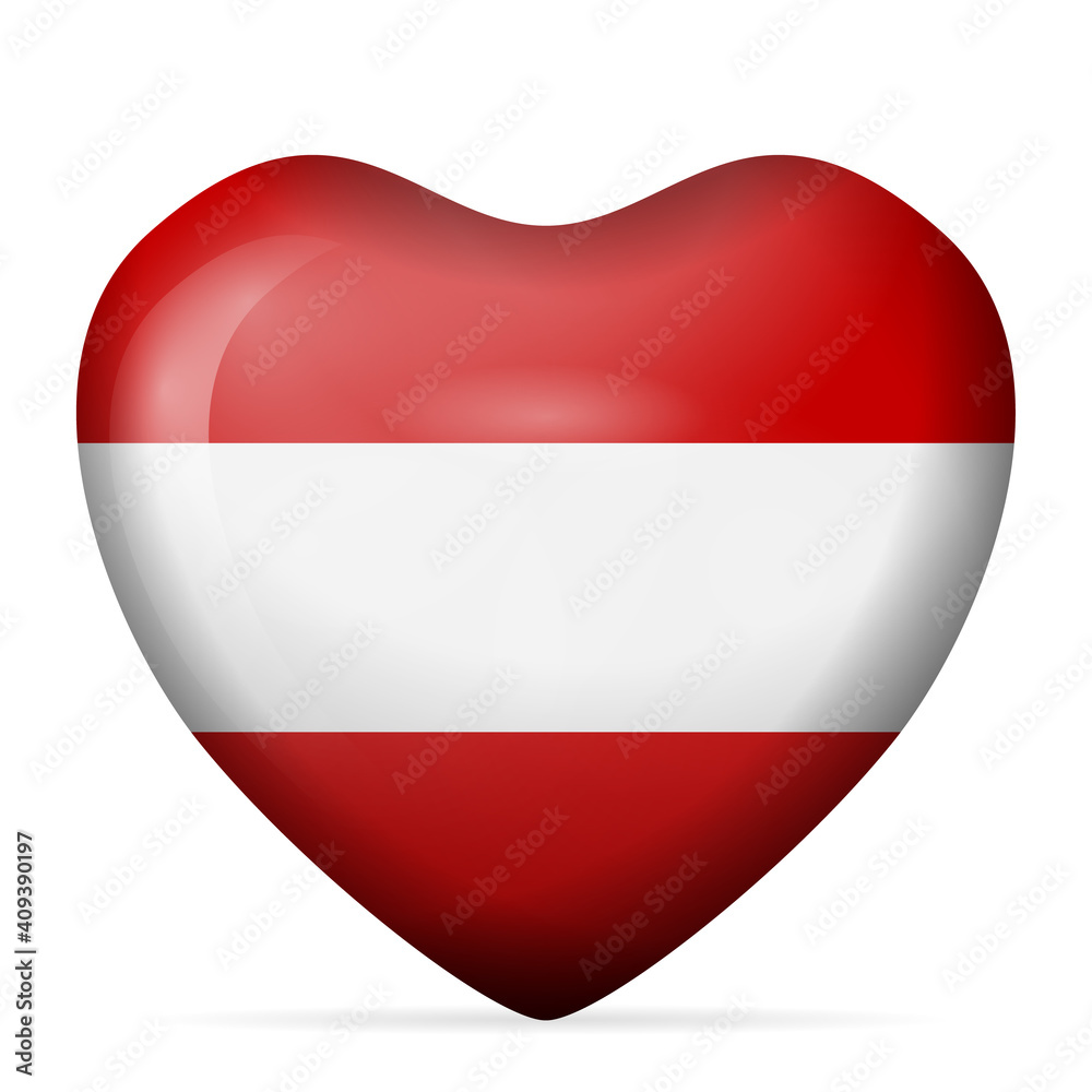 Obraz premium Heart Austria flag