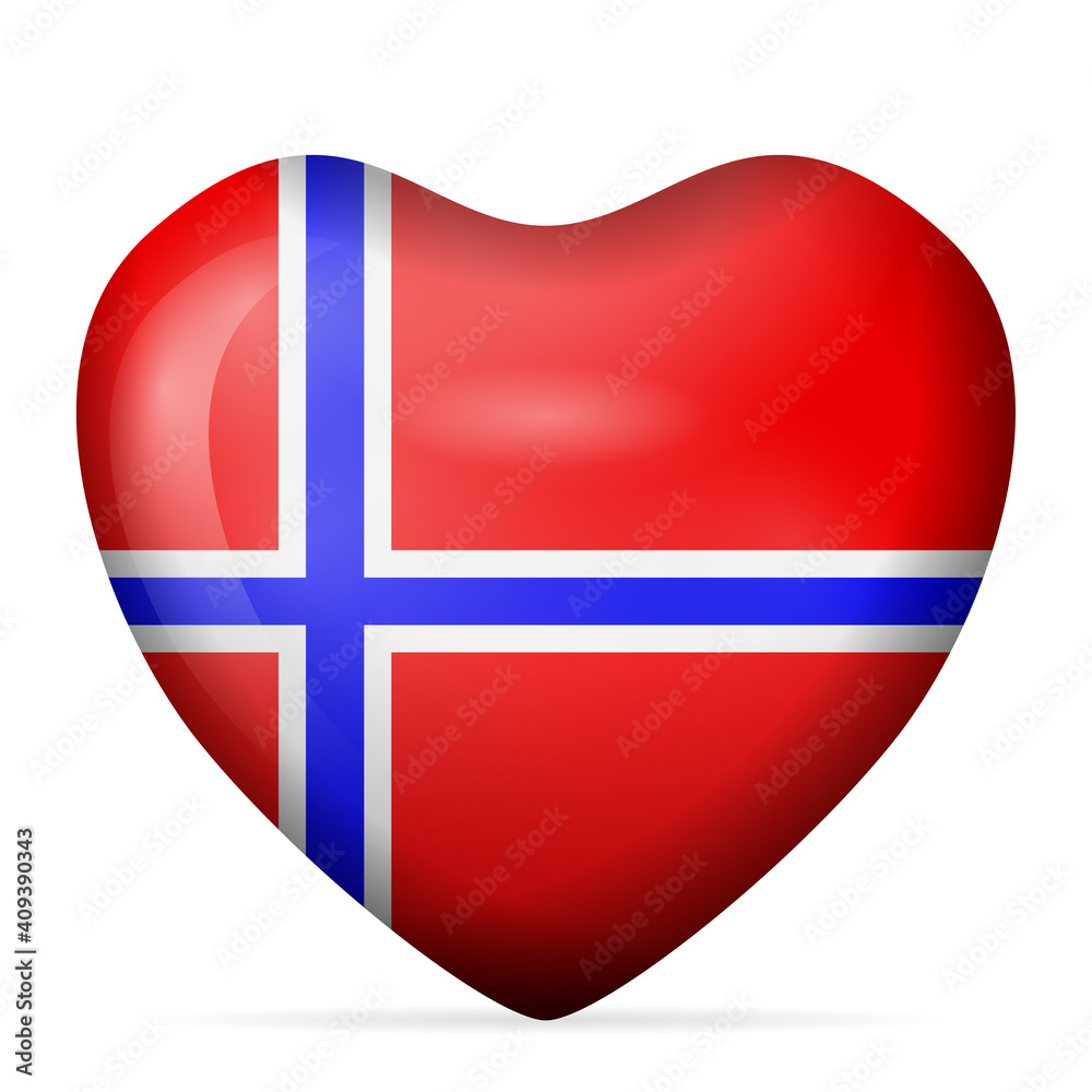 Obraz premium Heart Norway flag
