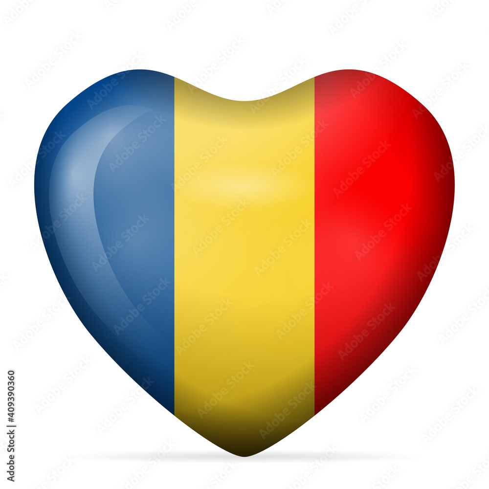 Fototapeta premium Heart Romania flag