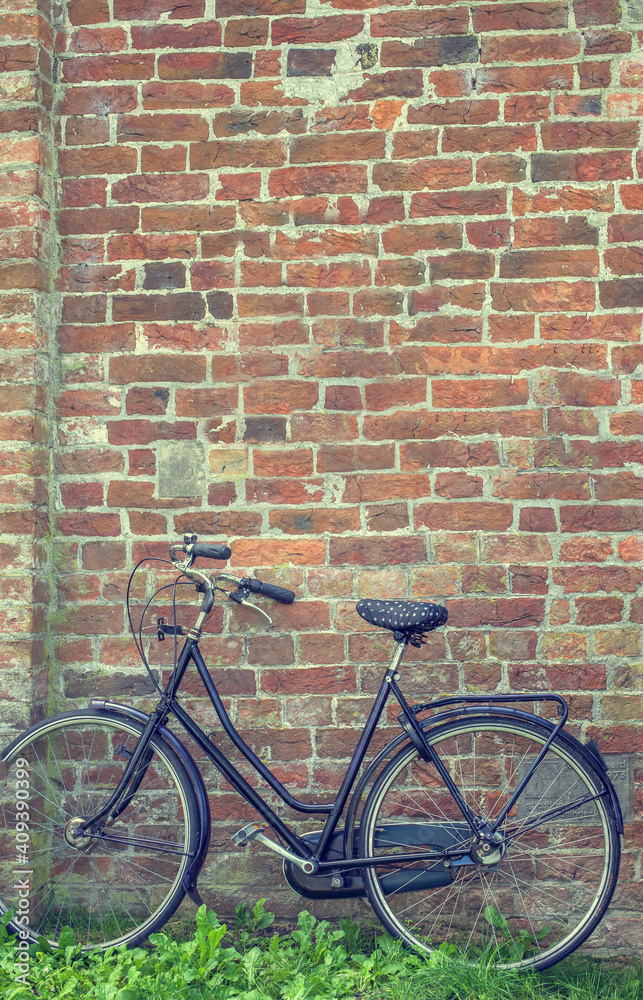 Vintage bike against wall
