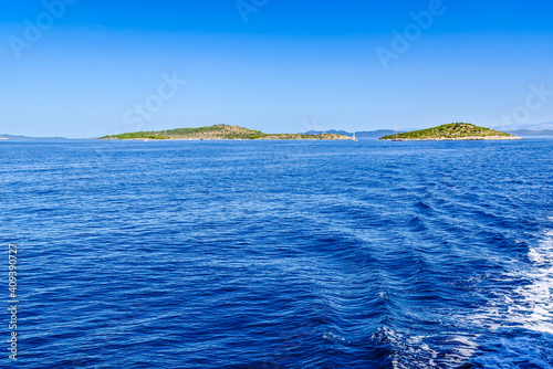 Croatian islands in the sea, Croatia, landscape. Vacation and travel concept.