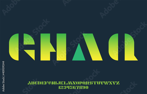 gradient color alphabet capital lettering a to z font family