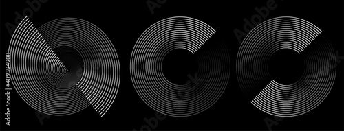 Circular spiral sound wave rhythm from lines. photo