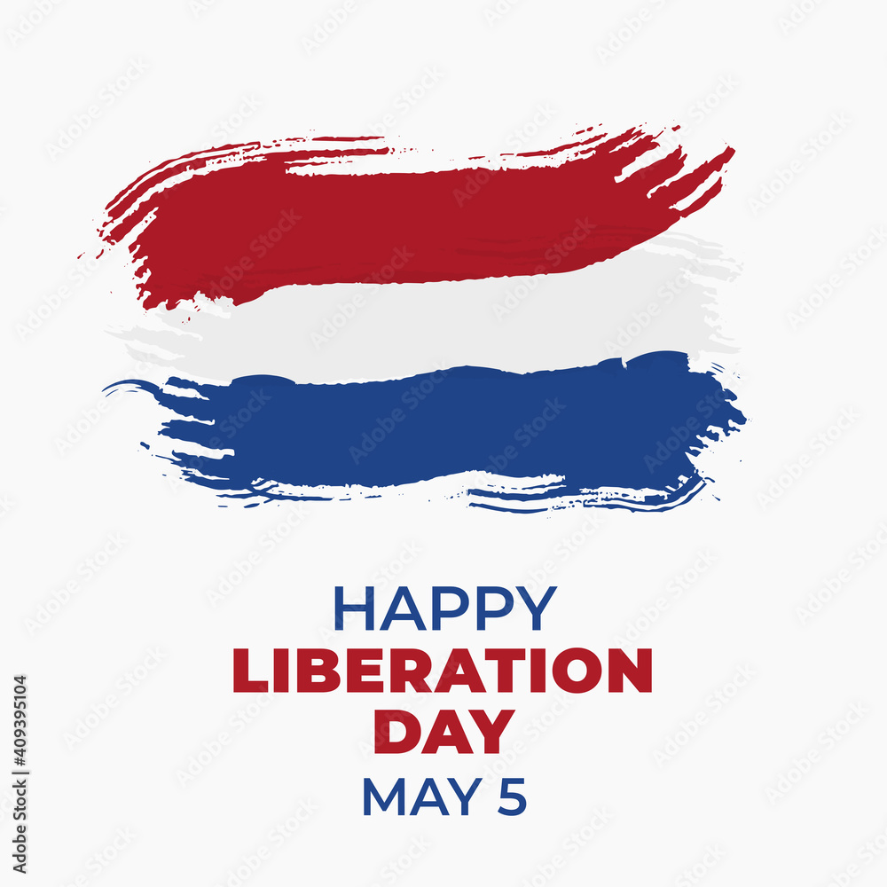 Netherlands independence day, Dutch Holland brush stroke painted flag banner design concept for May 5, Vector