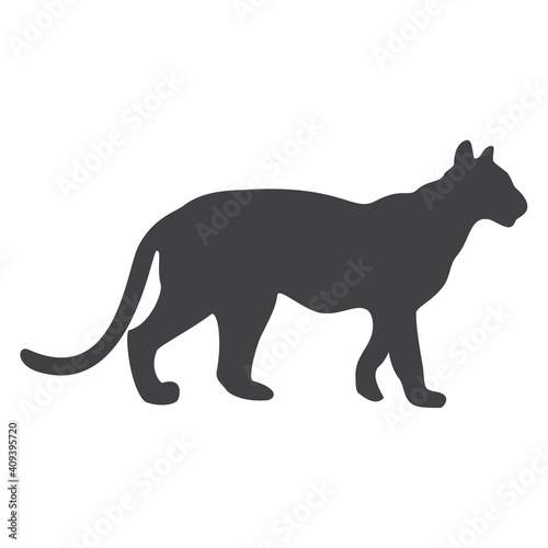 Puma silhouette  icon. Vector illustration on a white background.